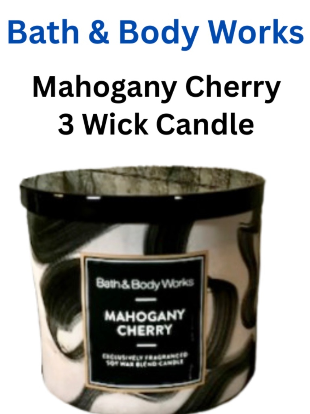 3 Wick Candle Bath Body Works Mahogany Cherry-14.5 Oz - Burns up to 45 Hours-NWT